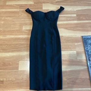 Black Off the Shoulder Bandage Dress